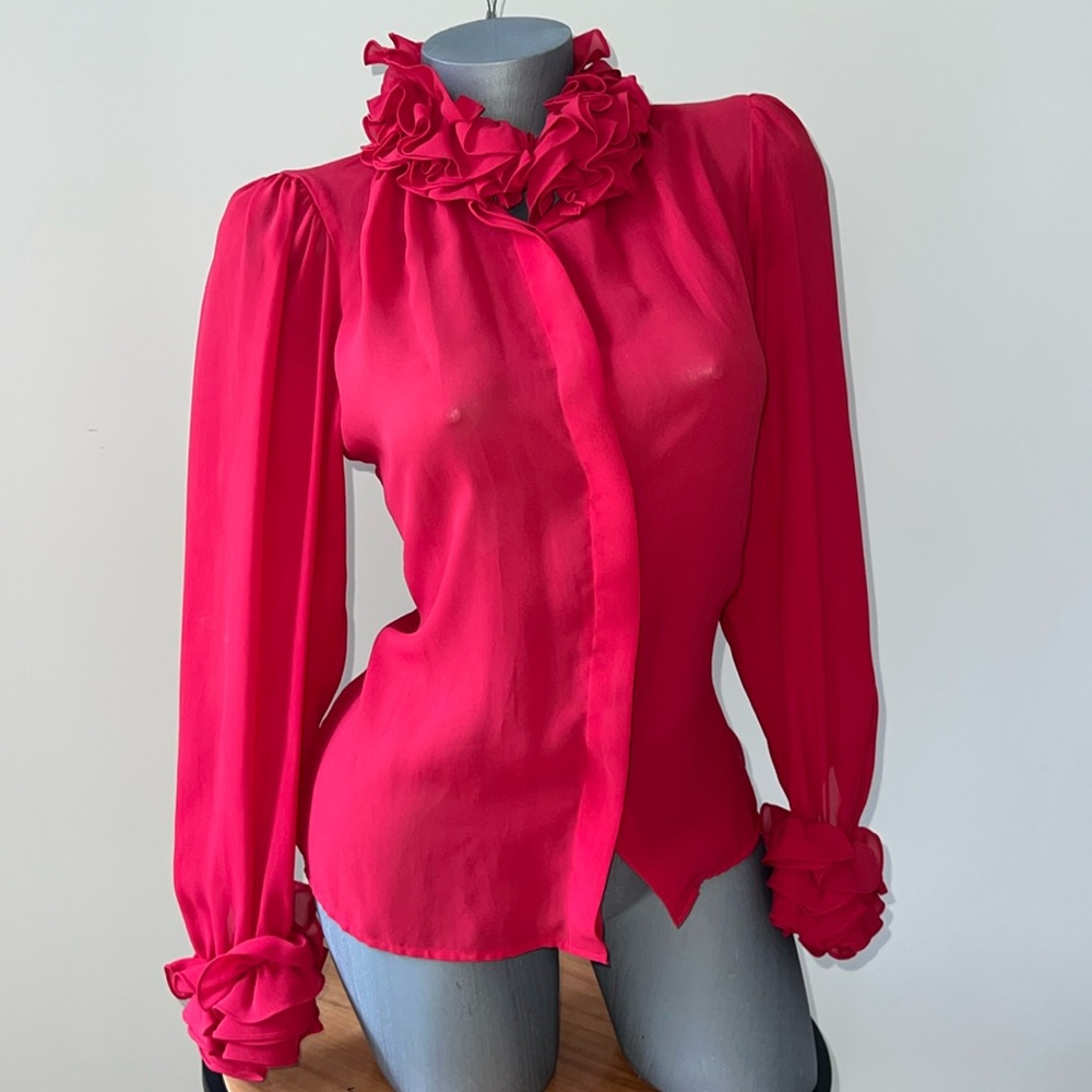 Blouseworks woman’s & girls long sleeves ruffles blouse top sz 8